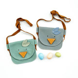Birdie Critters Leather Little girls PURSE Toddler & Kids: Blue Heron