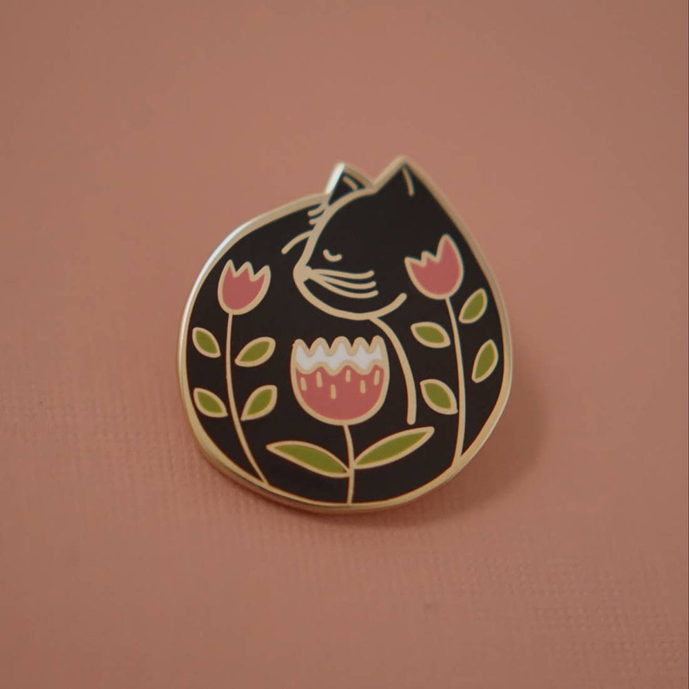 Cat Nap (Black) Enamel Pin