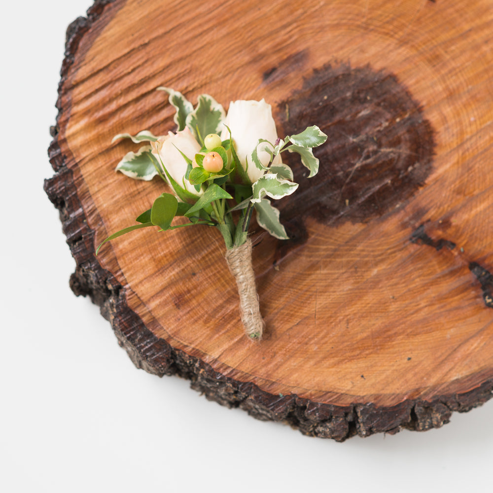 Prom Boutonniere - White