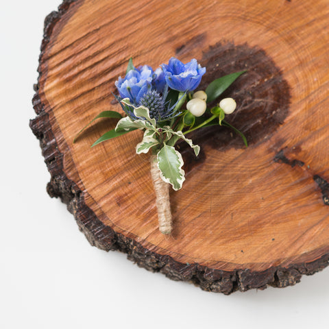 Prom Boutonniere - Hint of Blue