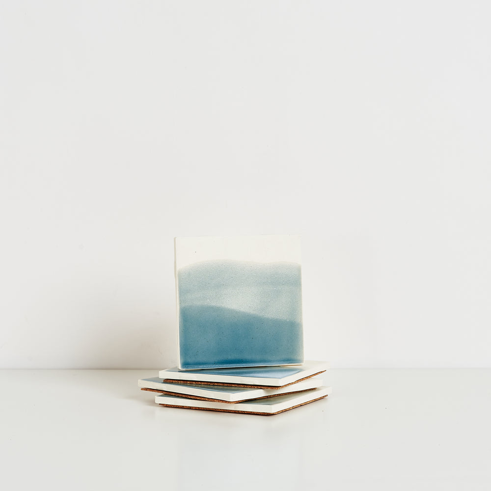 Ceramic Coaster - Tide Blue Wash