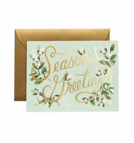 Mistletoe Seasons Greetings Card