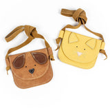 Doggie or Kitty Critter Leather Little PURSE Toddler & Kids: Daffodil Kitty