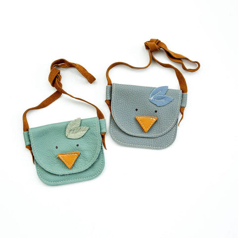 Birdie Critters Leather Little girls PURSE Toddler & Kids: Blue Heron