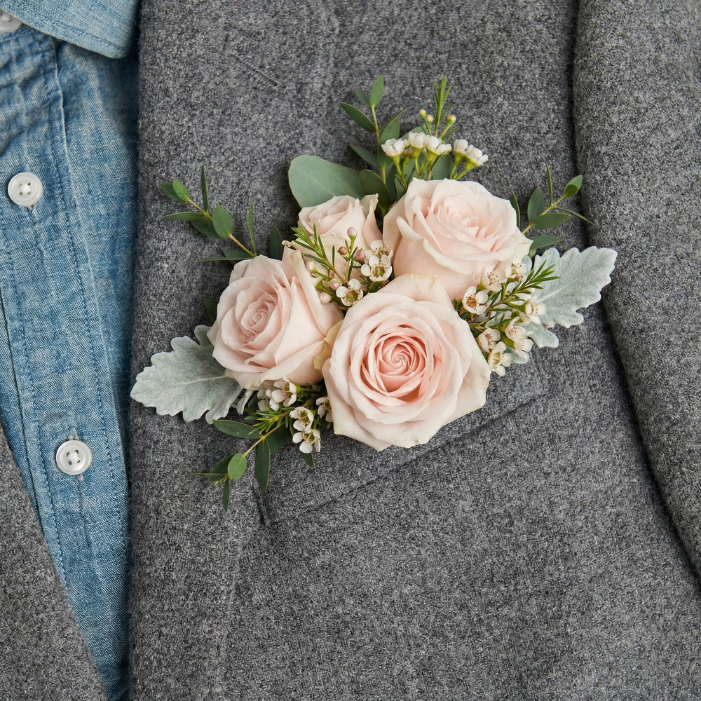 Prom Flower Pocket Square - Pink