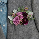 Prom Flower Pocket Square - Purple