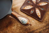 Cast Iron Handles: Caramel Leather