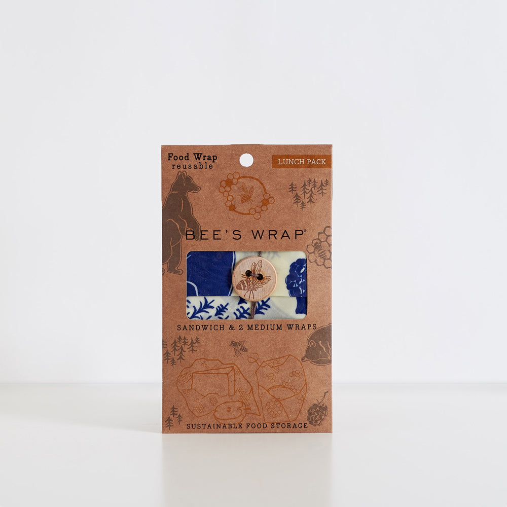 Wax Wrap - Bees + Bears Print - Lunch Wrap