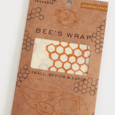 Wax Wrap - Honeycomb Print - Assorted Set Of 3 Sizes (S, M, L)