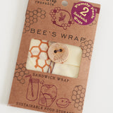 Wax Wrap - Honeycomb Print - 2 PACK Sandwich Wrap