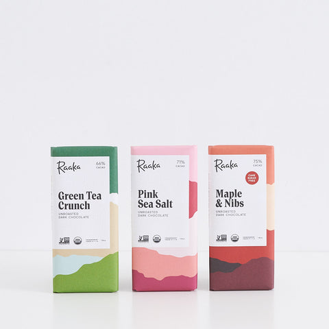 3 Pack Raaka Dark Chocolate Bars