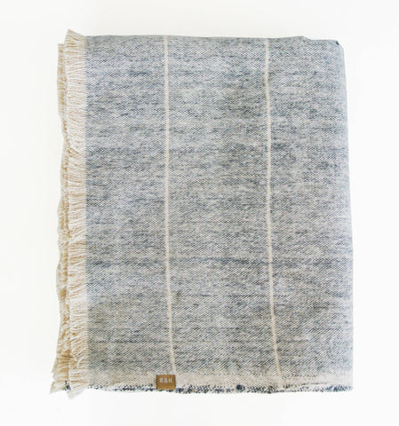 Brushed Navy Stripe Throw