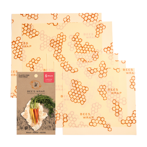 Bee's Wrap - New! Assorted 5 Pack - Honeycomb