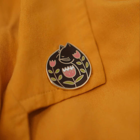 Cat Nap (Black) Enamel Pin