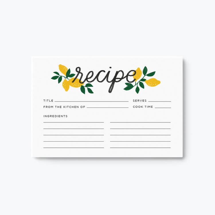Lemon Recipe Cards