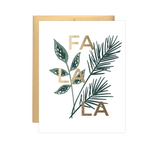 Fa La La - Letterpress Holiday Card with Gold Foil