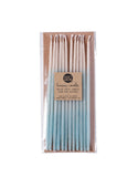 Tall Aqua Ombre Beeswax Birthday Candles