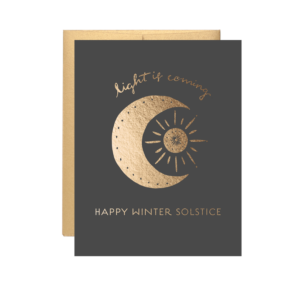 Light Is Coming - Happy Winter Solstice -Gold Foil Boxed Set