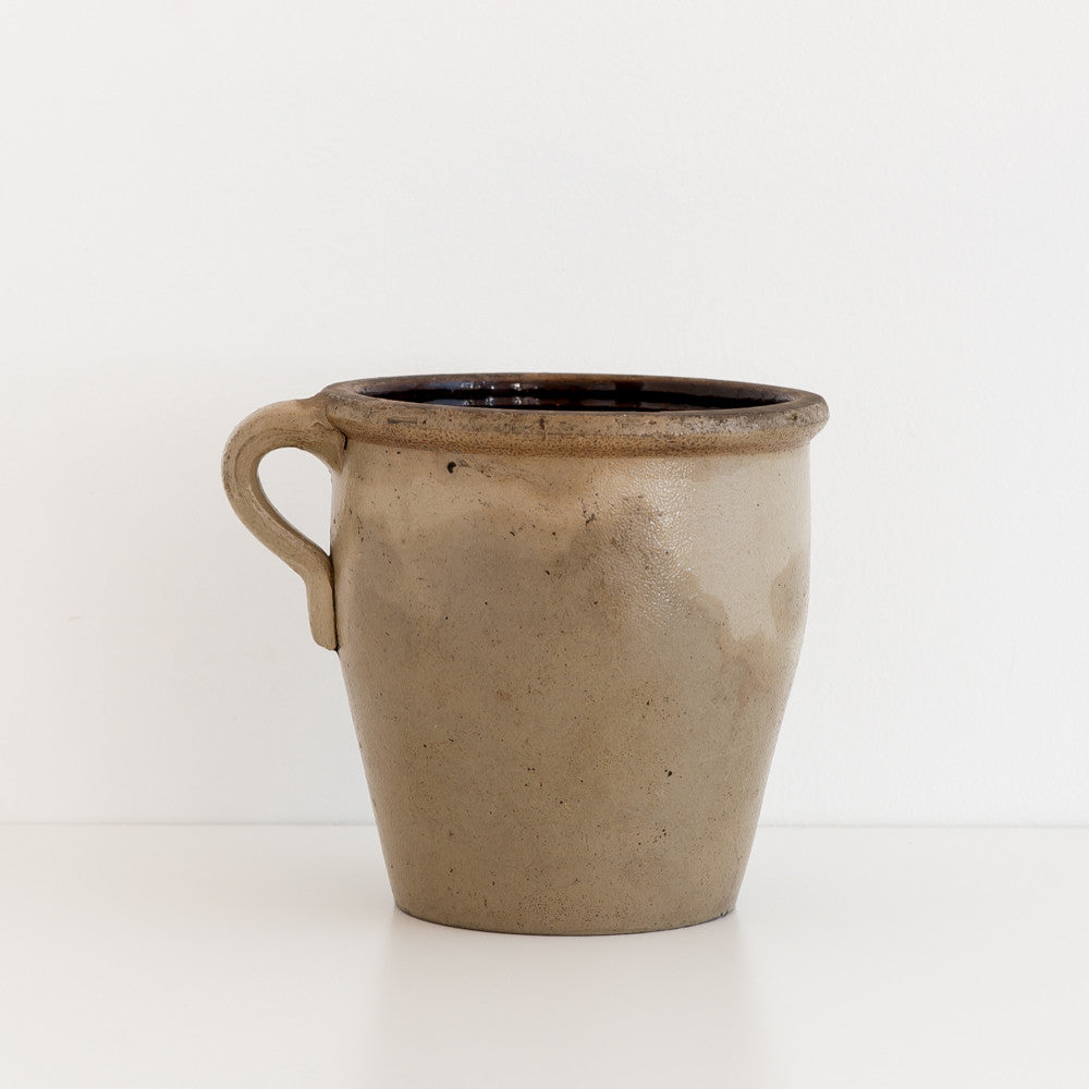 Tan Crock Stoneware With Handle