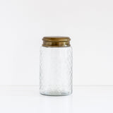Large Etched Glass Jar