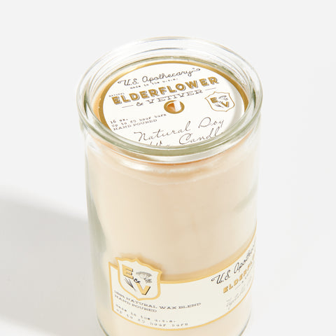Elderflower + Vetiver Natural Soy Wax Blend Candle