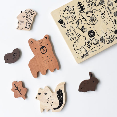 Wooden Tray Puzzle - Woodland Animals